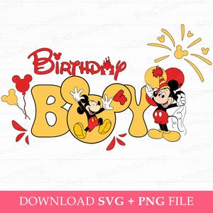 Muis verjaardag Svg, feestvarken Svg, grappige stripfiguur Svg, Magical Kingdom Svg, familie verjaardag Svg, png Svg-bestanden voor sublimatie