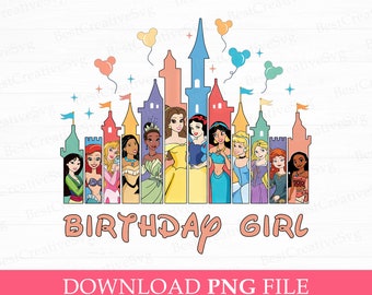 Birthday Girl Princess Squad PNG, Magical Castle (PNG File)
