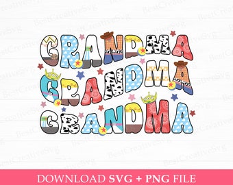Toy Friends Grandma SVG, Family Vacation Sublimation Design (SVG PNG)