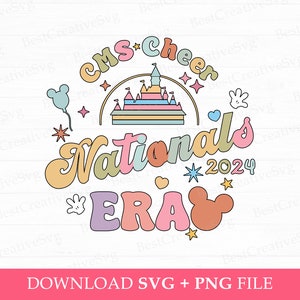 CMS Cheer Nationals 2024 Era Svg, Magical Kingdom Svg, Retro Cheer Svg, Mouse Head and Hands Svg, Svg Png Files For Print, Instant Download
