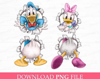 Watercolor Duck Couple PNG, Family Trip Design (Instant Download)