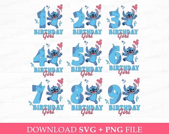 Grappig personage verjaardag meisje SVG-bundel, sublimatie (directe download)