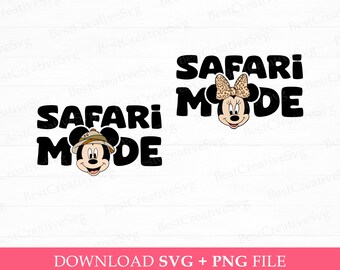 Safari-Modus SVG, Familienurlaub Mauspaar (PNG, SVG, Instant Download)
