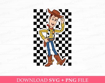 Cowboy a scacchi SVG, giocattolo per le vacanze in famiglia, amico, PNG (download immediato)