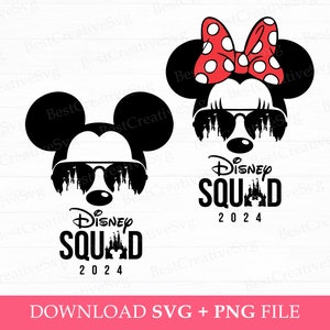 Bundle Squad 2024 Svg, Family Vacation Svg, Family Trip Svg, Matching Mouse Couple Svg, Magical Kingdom, Vacay Mode, Svg Png Files For Print