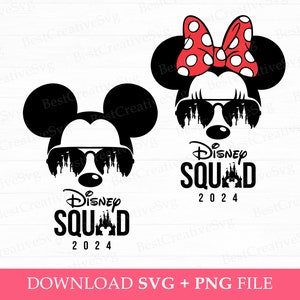 Bundle Kader 2024 svg, Familienurlaub svg, Familienausflug svg, passende Maus Paar svg, magisches Königreich, Vacay Modus, svg Png Dateien für den Druck