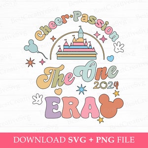 Cheer Passion Svg, The One 2024 Era Svg, Magical Kingdom Svg, Retro Cheer Svg, Mouse Head and Hands Svg, Png File For Sublimation