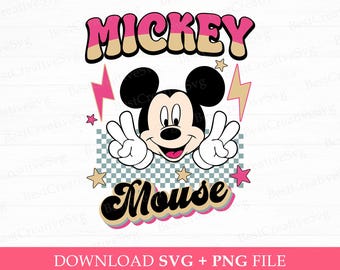 Retro Mouse Svg, Family Vacation Svg, Checkered Mouse Svg, Family Trip Svg, Stars Svg, Png Svg Files For Sublimation, Instant Download