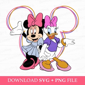 Best Friends Girls Svg, Miss Mouse and Duck Svg, Mouse Ear Besties ...