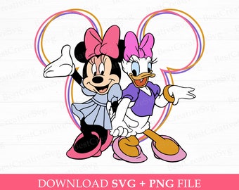 Maus und Ente Best Friends SVG, Familienurlaub (SVG, PNG)