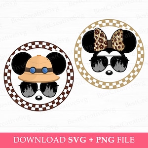 Safari Trip Bundle Svg, Safari Tour Mouse and Friend Svg, Family Safari Svg, Animal Kingdom Svg, Couple Trip Svg, Png Svg Files For Print