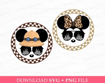 Safari Mouse and Friend SVG Bundle, Family Trip PNG Files