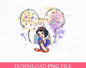 Watercolor Princess Castle PNG, Family Trip Design (Instant Download)