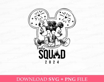 Family Squad 2024 SVG, Mouse Couple Vacation Design (Instant Download)