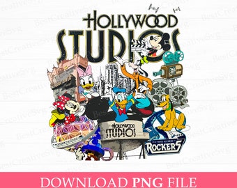 Retro Mouse and Friends, Hollywood Studios PNG (Digital Download)