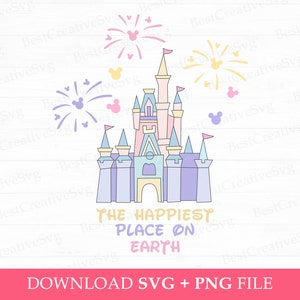 The Happiest Place On Earth Svg, Family Vacation Svg, Family Trip Svg, Magical Kingdom Svg, Layered Castle Svg, Png Svg Files For Print
