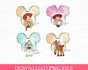 おもちゃの友達の家族旅行 PNG、マウスの耳のキャラクター（デジタルダウンロード）