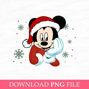 Christmas Mouse Png, Holiday Season Png, Santa Hat Mouse Png, Merry Christmas Png, Happy Mouse, Png File For Sublimation, Instant Download
