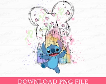 Watercolor Magical Kingdom PNG, Cute Character, Family Trip (Instant Download)