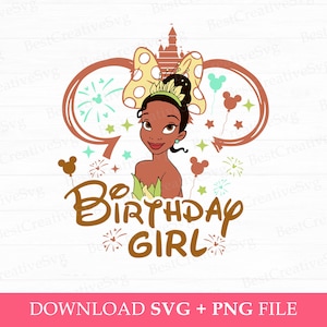 Princess Birthday Svg, Birthday Girl Svg, Magical Kingdom Svg, Happy Birthday, Mouse Ear and Star Svg, Balloons Svg, Png Svg Files For Print