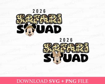 2026 Safari Squad Svg, Mouse and Friend, Family Trip (Digital Download)