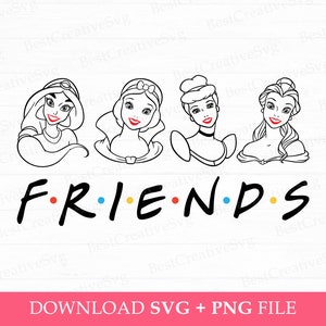 Princess Friends Svg, Family Vacation Svg, Family Trip Svg, Princess Smiles Svg, Princess Face Svg, Magical Kingdom, Png Svg Files For Print
