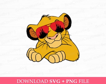 Leeuw met zonnebril Svg, familie-uitje Svg, Magical Kingdom Svg, familievakantie Svg, Png Svg-bestanden om af te drukken, Instant Download