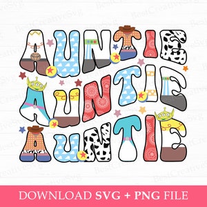 Tía de juguete (SVG), Carta ondulada para tía (SVG), Viaje familiar (SVG), Regalo para tía (SVG), Vacaciones familiares, Modo vacaciones, Archivo PNG para sublimación