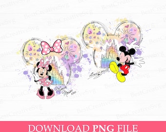 Watercolor Mouse Castle PNG, Sublimation Design (Digital Download)
