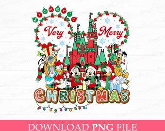Christmas Mouse and Friends Png, Magical Kingdom Png, Christmas Mouse Ear and Lights Png, Holiday Season Png, Png File For Sublimation