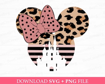 Leopard Mouse Ears Vacation SVG, Family Trip PNG File