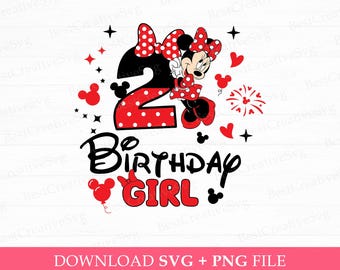 Mouse 2nd Birthday Girl SVG, Family Celebration PNG (Instant Download)