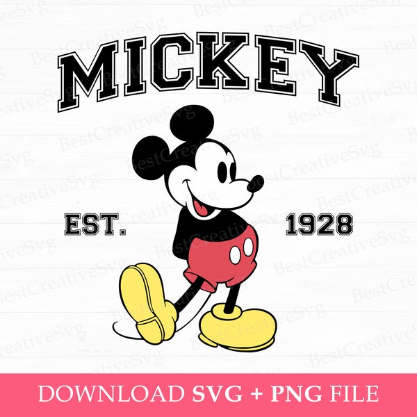 Retro Mouse Svg, Family Vacation Svg, Mouse Est 1928 Svg, Vacay Mode, Family Trip Svg, Png Svg Files For Print, Instant Download