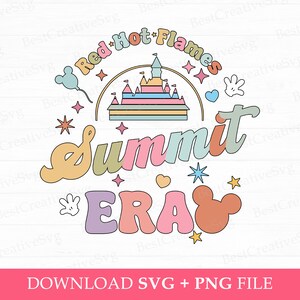 Red Hot Flames Summit Svg, Magical Kingdom Svg, Summit Era Svg, Retro Cheer Svg, Mouse Head and Hands Svg, Png File For Sublimation