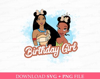 Birthday Princess Girl SVG, PNG Files (Digital Download)