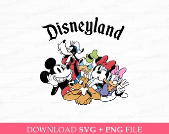 Retro Mouse Family Vacation SVG, Disneyland Trip PNG (Instant Download)