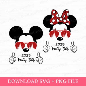 Mouse Ear and Sunglasses Svg, 2025 Family Trip Svg, Magical Kingdom Svg, Family Vacation Svg, Png Svg File For Sublimation, Instant Download