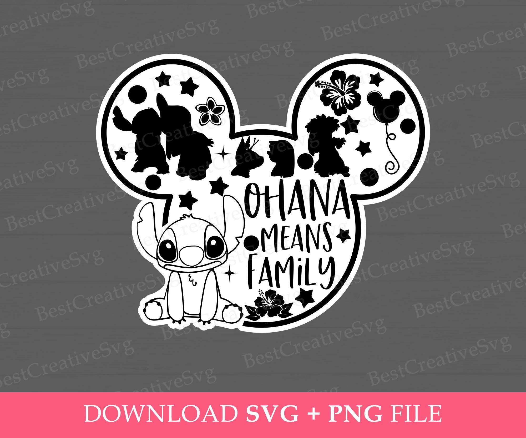 Ohana Means Family Mouse Ear Frame SVG, PNG Files - Etsy