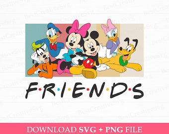 Retro mus och vänner SVG, vänskapsdesign (PNG-fil)