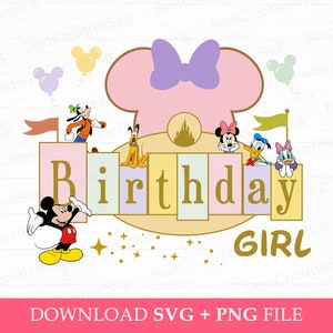 Family Birthday Girl Svg, Cute Mouse Ear Birthday Girl Svg, Making Memories 2023 Svg, Party Celebration Svg, Magical Kingdom Png,
