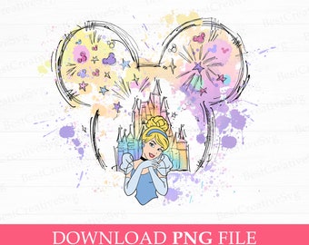 Magical Kingdom with Princess Png, Family Trip Png, Family Vacation Png, Princess Png, Mouse Ear and Castle Png, Png File For Sublimation