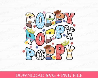 Toy Friends Poppy SVG, Family Birthday Trip Design (SVG PNG)