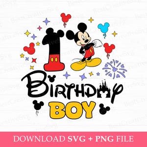 Mouse Birthday Svg, Birthday Boy Svg, Magical Kingdom Svg, Mouse Ear and Stars Svg, Png Svg Files For Sublimation, Instant Download