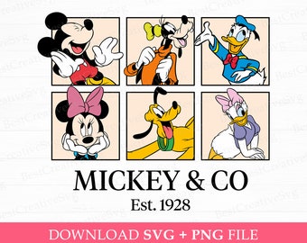 Retro mus och vänner familjesemester SVG, PNG-fil (digital nedladdning)