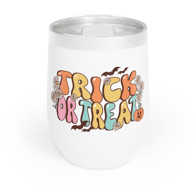 Halloween Wine Tumbler Trick or Treat Wine Tumbler Wine Glasses Etsy