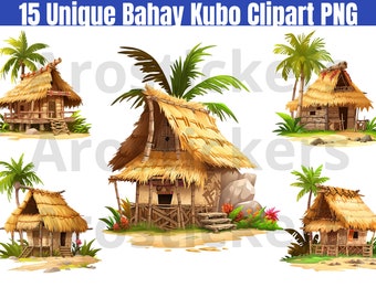 Bahay Kubo Philippines Clipart PNG Pack of 15 DIGITAL DOWNLOAD