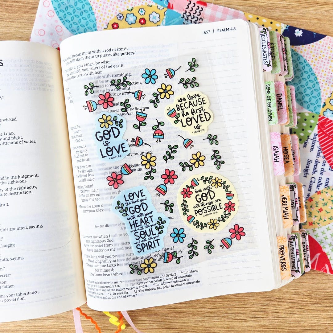 With God Christian Bible Sticker Sheet / Bible Journaling / Bible Study ...