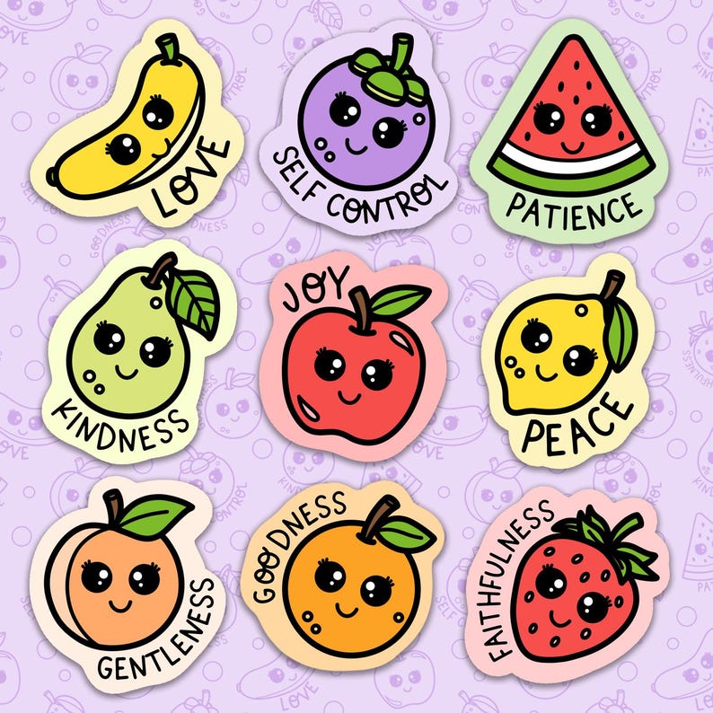 Fruit of the Spirit Christian Bible Waterproof Sticker Set / Bible ...