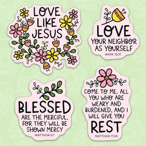 Love Like Jesus Christian Bible Waterproof Sticker Set / Bible Journaling / Bible Study / Christian Stickers / Christian Gift