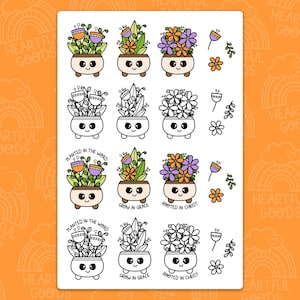 Grow In Grace Christian Bible Clear Sticker Sheet / Bible Journaling / Bible Study / Christian Stickers / Christian Gift